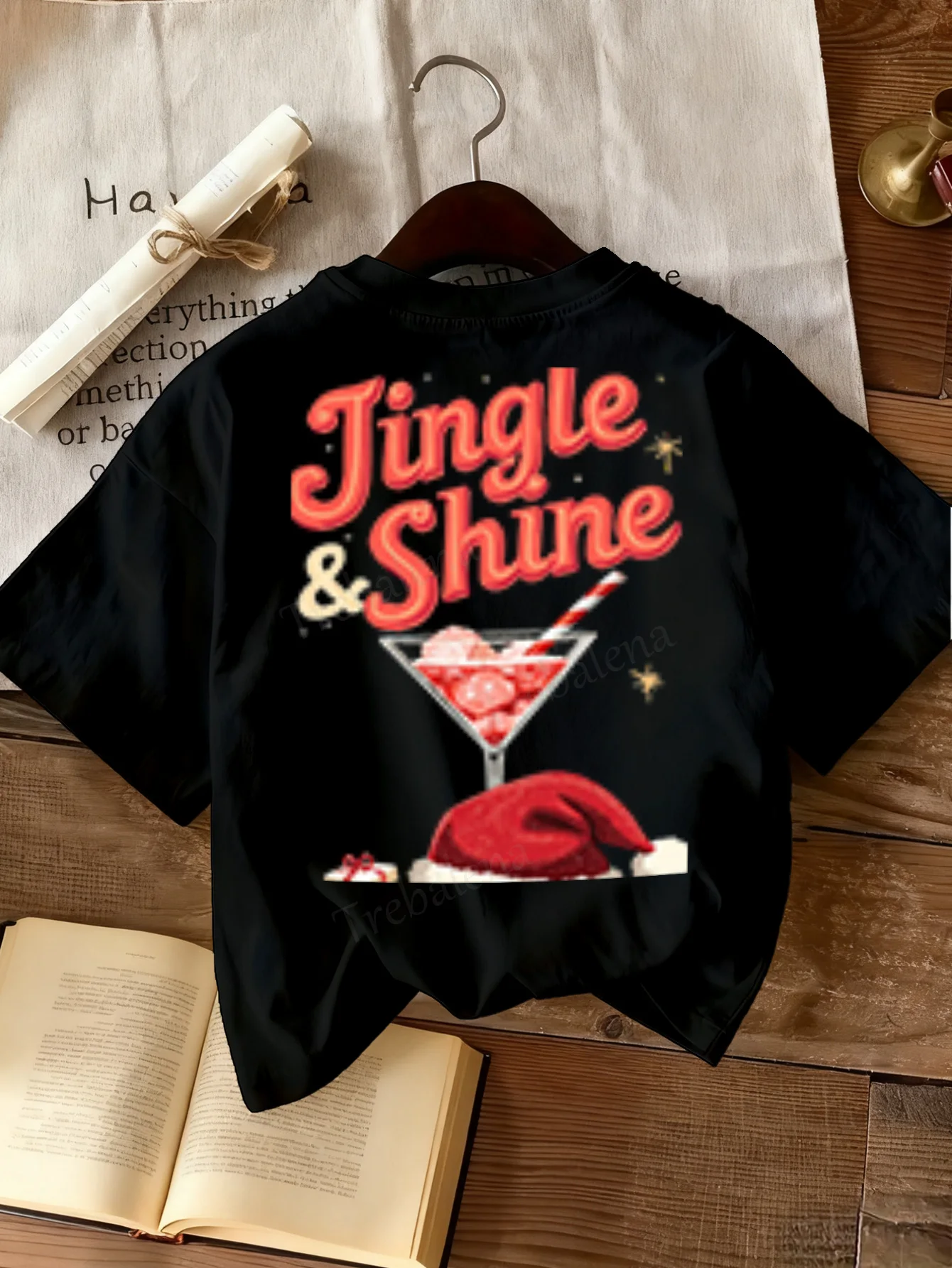 

Women T-shirt Jingle & Shine Christmas Cocktail T-Shirt for Women