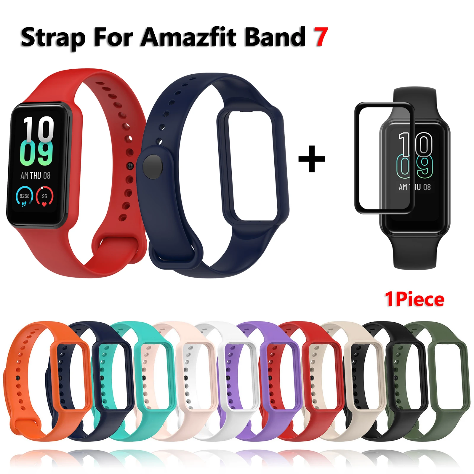 Strap For Amazfit Band 7 Bracelet Sport Wrist Replacement Strap Soft For Amazfit Band 7 Sports Wristband Accessories