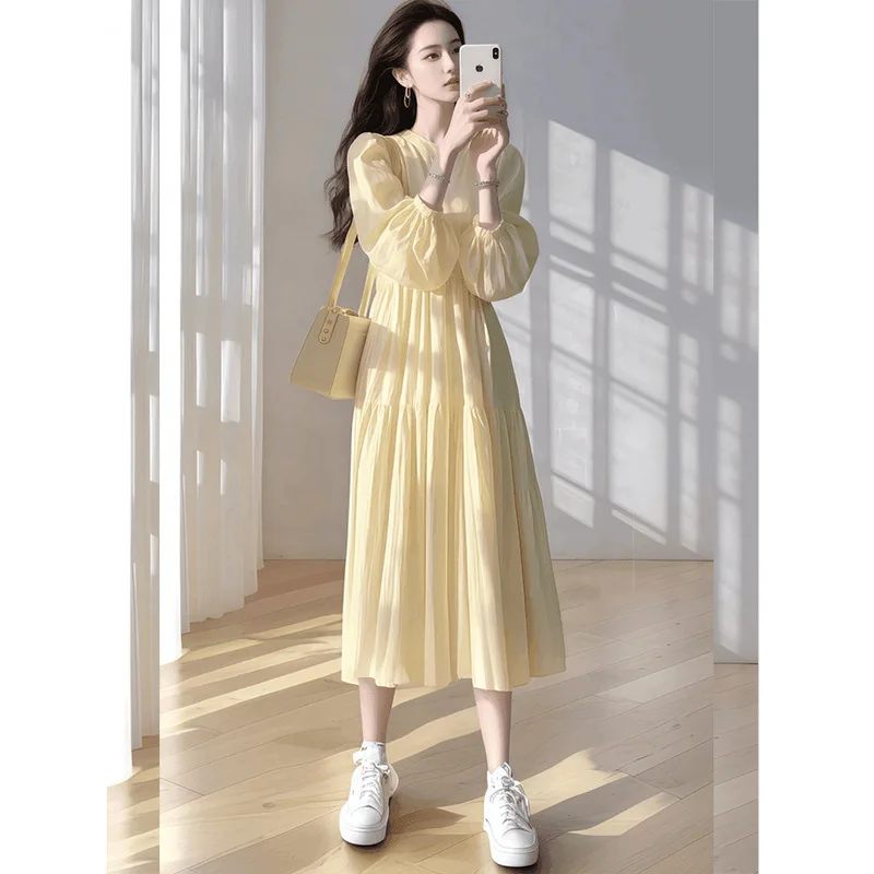 

Dress women's clothing 2025 early spring new style French vacation fairy temperament long skirt