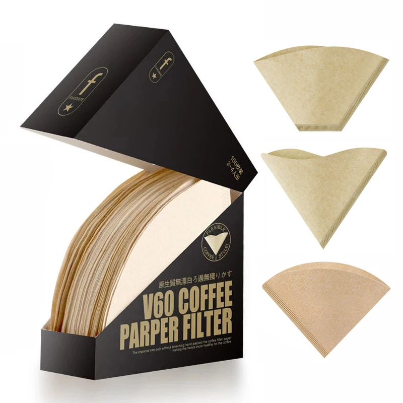 

Coffee Filter Paper Natural High Quality Multi Sizes Filter Papers Virgin Wood Pulp Bag Coffee Cup Filter Paper