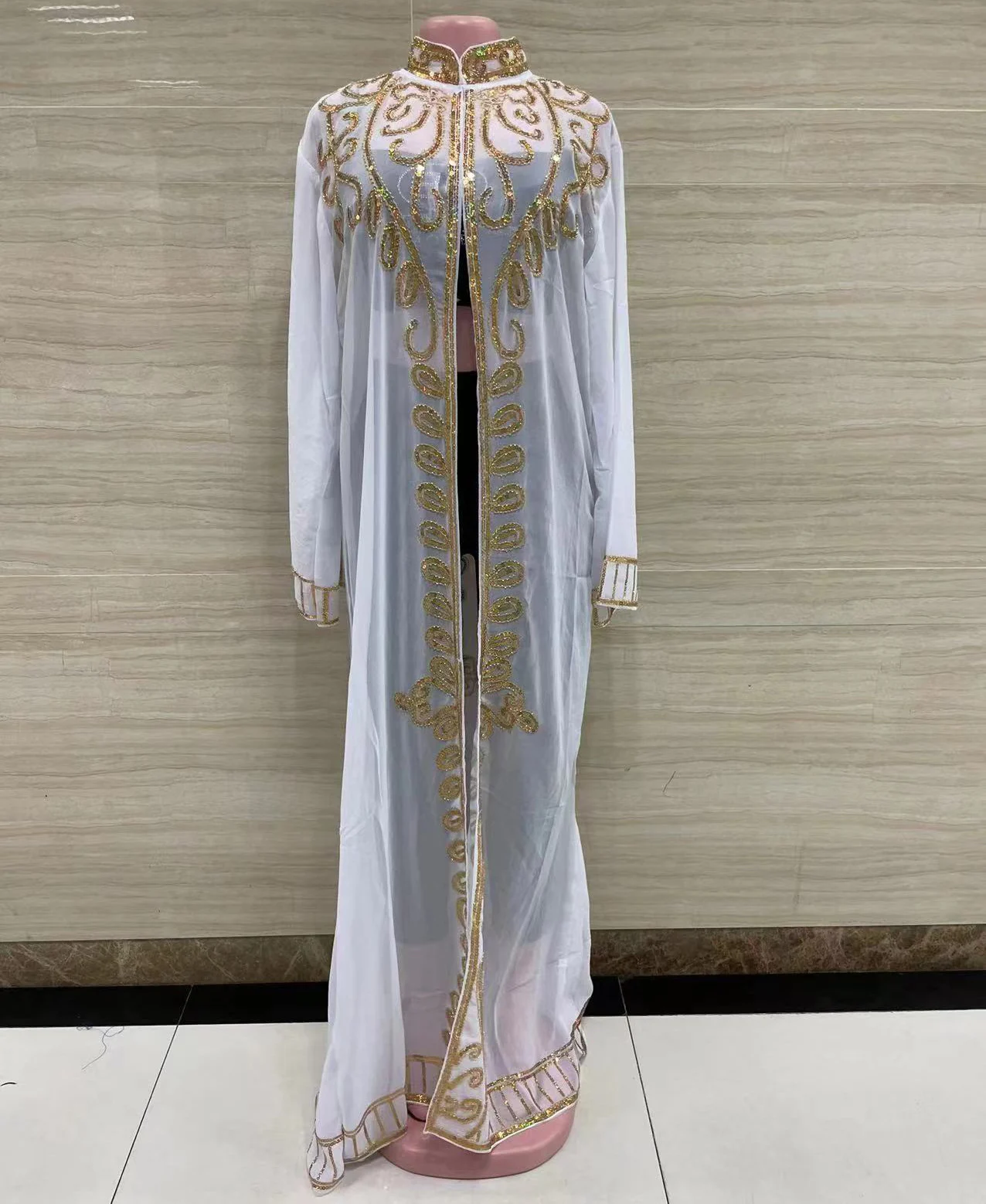 2024 nuovo abito a mantella in Chiffon abito africano con paillettes abito lungo Casual da donna con vestibilitร ampia e taglia libera