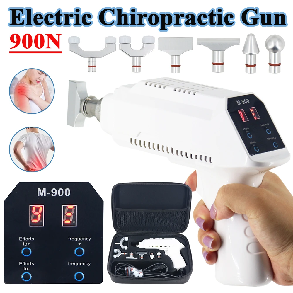 Electric Chiropractic Gun Adjustment Tool 900N Adjustable Intensity For Spine Correction And Body Relaxation Massager New
