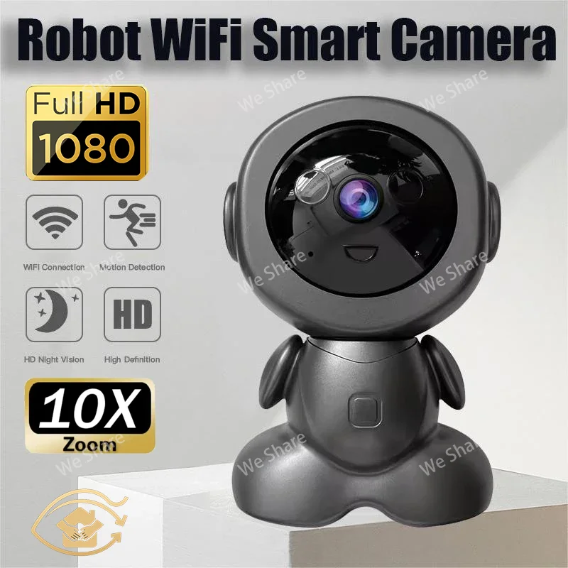 

1080P Wireless WiFi Indoor Security Camera Night Vision PTZ HD 2-way Voice Security Protection Smart Home Webcam Robot Camera