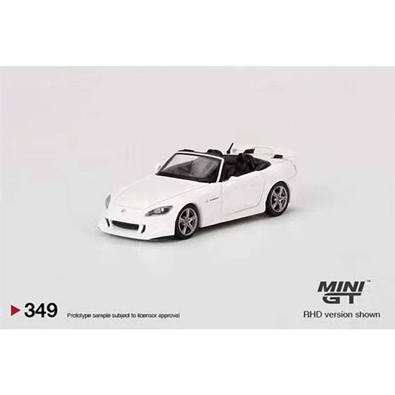 Diecast 1:64 Scale MINI GT Honda Honda S2000 (AP2) Type S White Alloy Car Model Collectible Toy Gift Souvenir Display