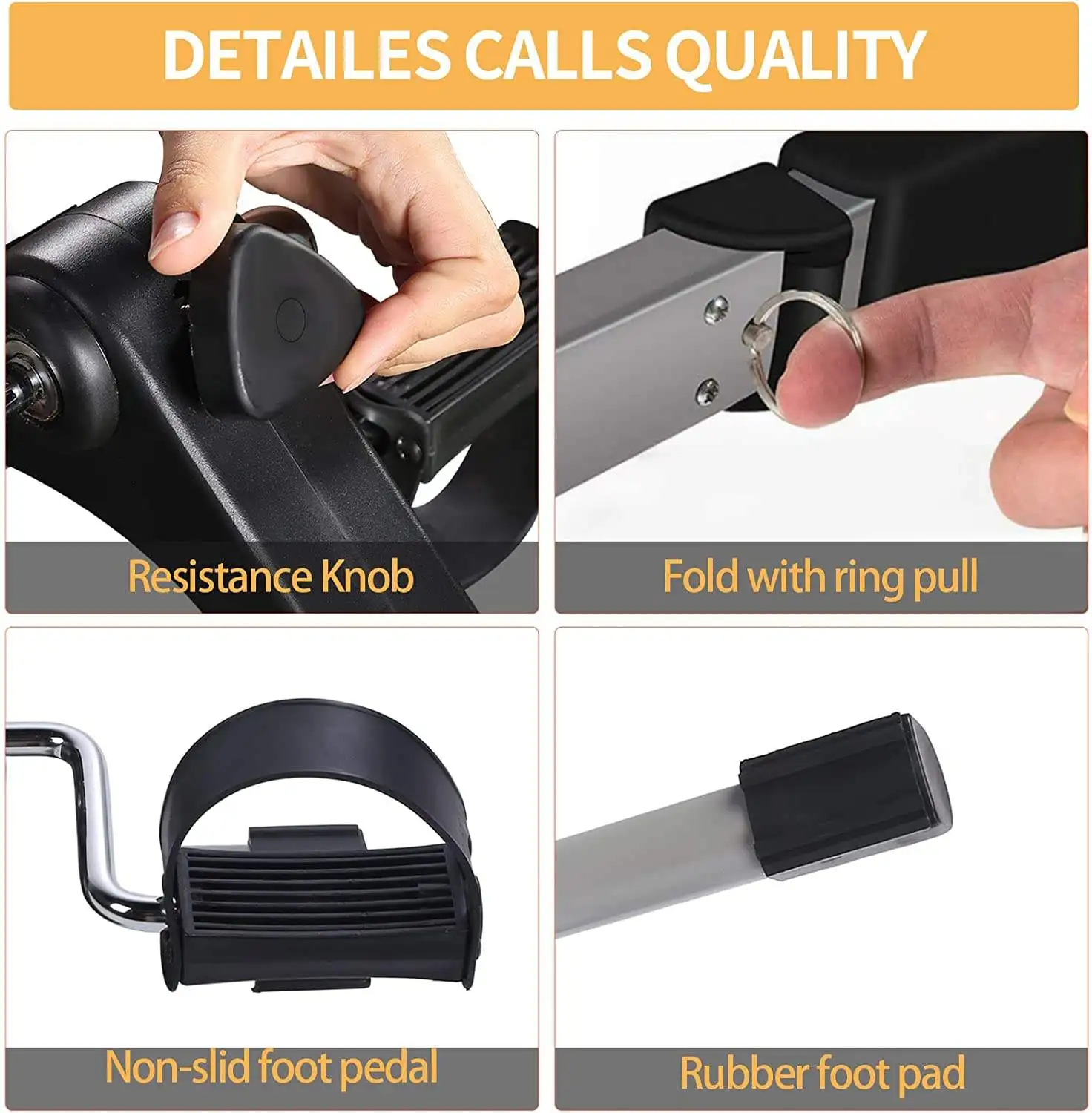 معدات اللياقة البدنية المنزلية لصالة الألعاب الرياضية، دراجة تمارين صغيرة بدواسة القدم لدراجة تدريب قوة الساق، دراجة بدواسة لكبار السن #3