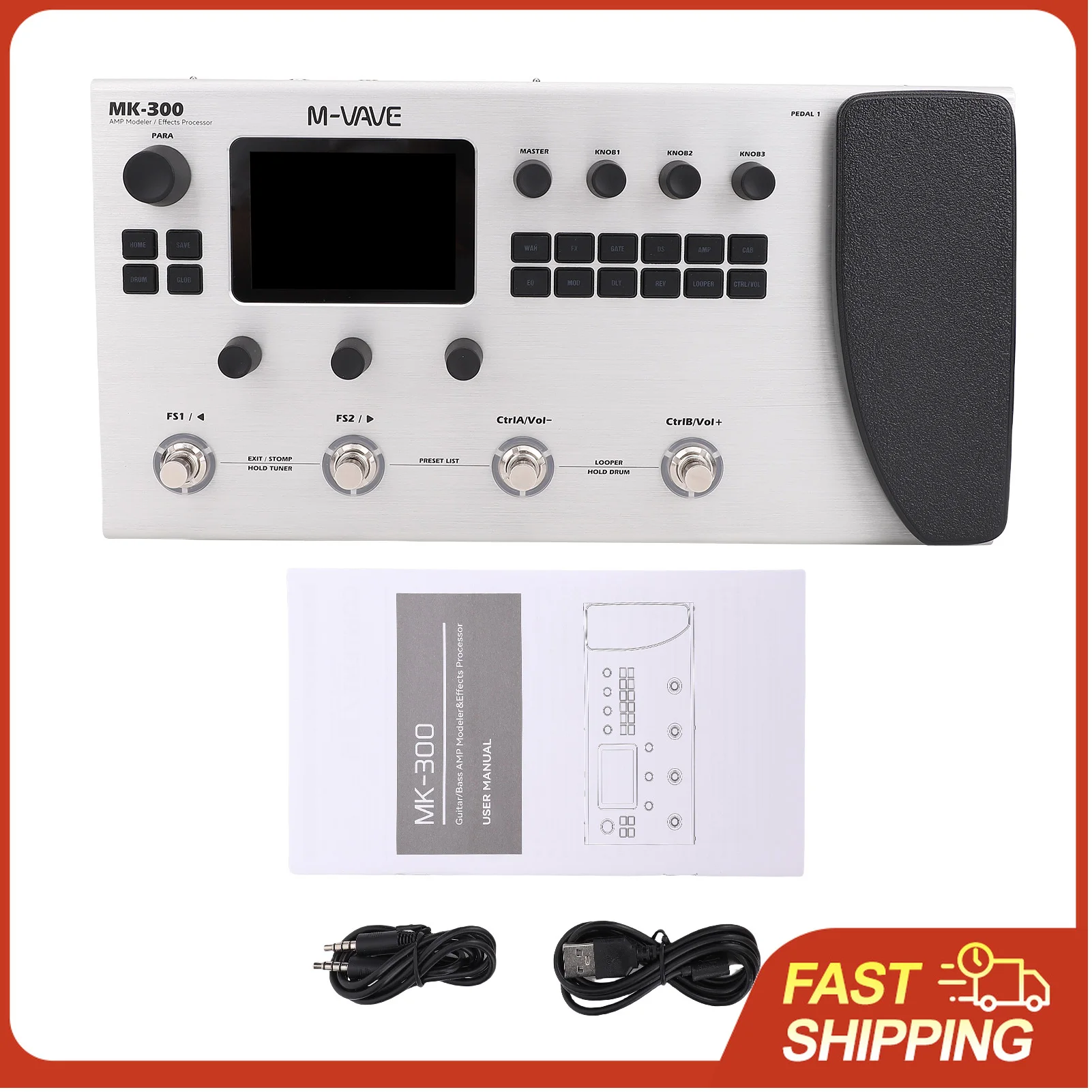 M-VAVE ANN Modeling Guitar Effects Processor 120 Amps 320 FX Looper Drum Machine BT USB MIDI XLR Output Stage Studio Recording