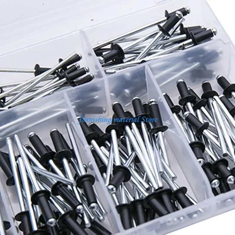 Y5GD Multipurpose Metal Blind Rivets set Heavy Duty Metal Rivets Comprehensive Rivets Collection with Storage Box for Project