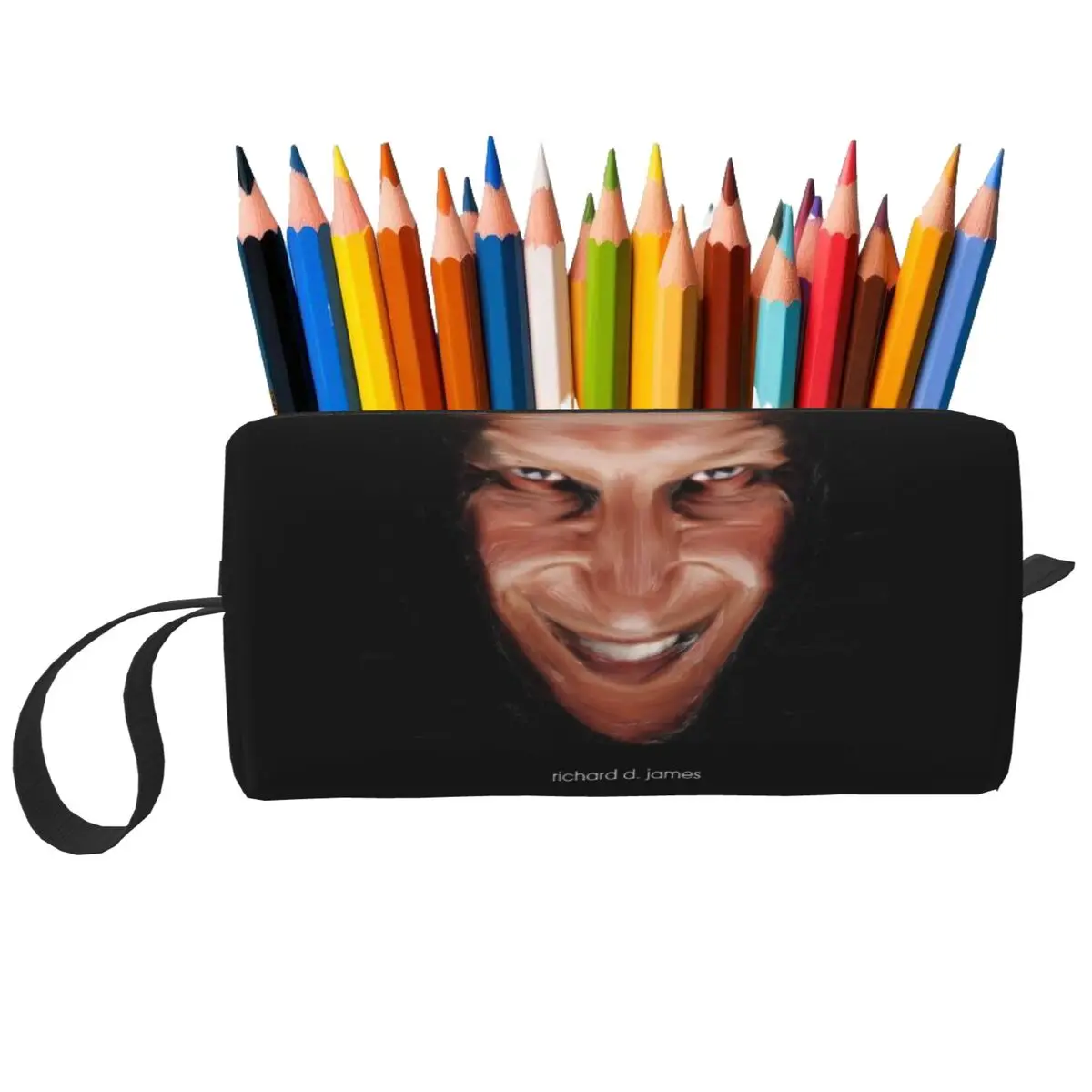 Aphex Twin Electronic Music Artist Producer Pencil Case for Boy Girl Pen Box Pencil Bag Stationery Supplies Organizer Pouch