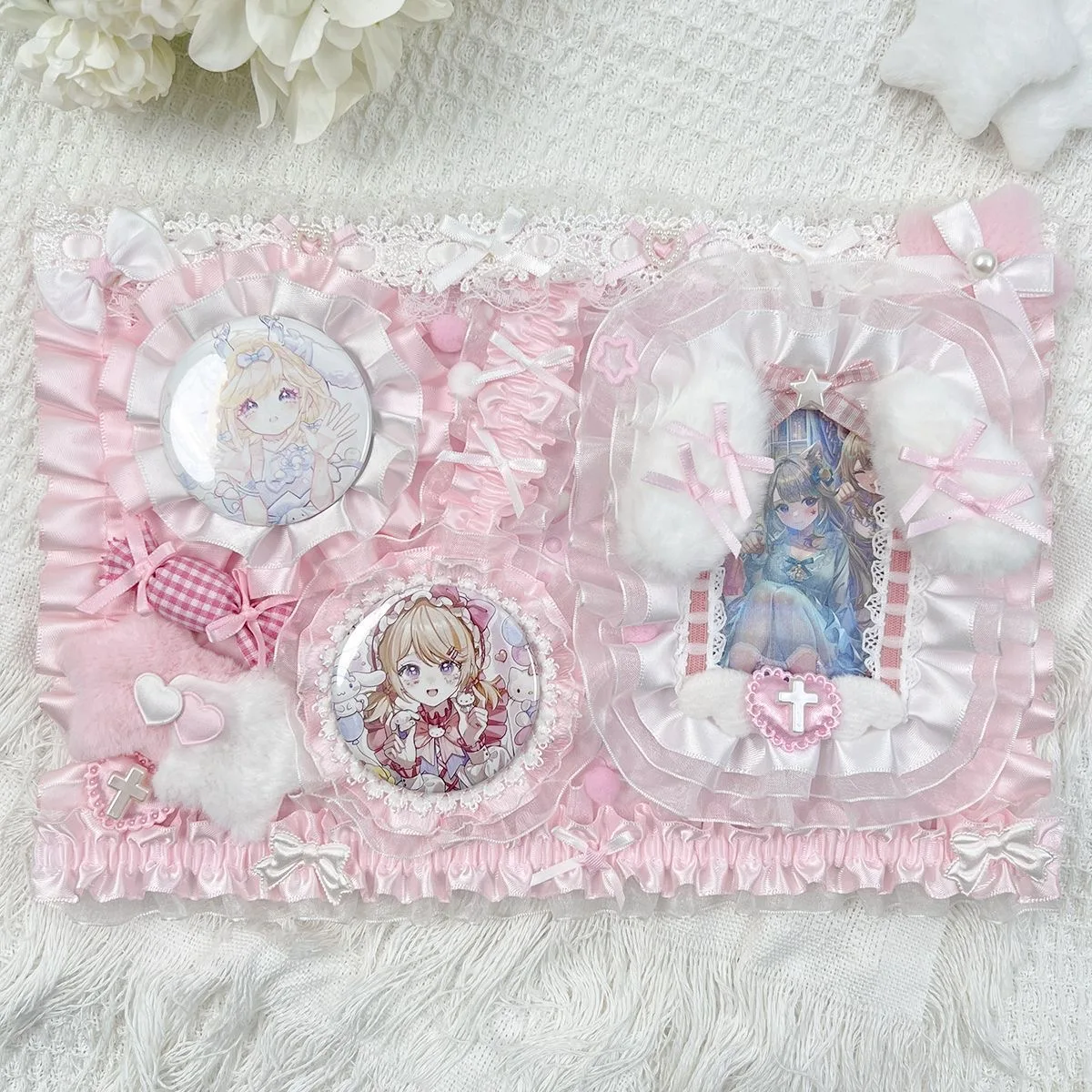 

ita bag accessories Pin Display Board Ita-Board Handmade Lace Backplate Board DIY Badge Holder Insert Y2K Bag Charm decoration