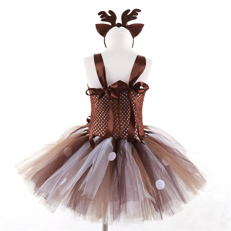 لطيف الاطفال كبير البرقوق الغزلان تلعب فستان الفتيات مأدبة ثوب مسائي احتفالي الفتيات تأثيري حلي تزلف تنورة