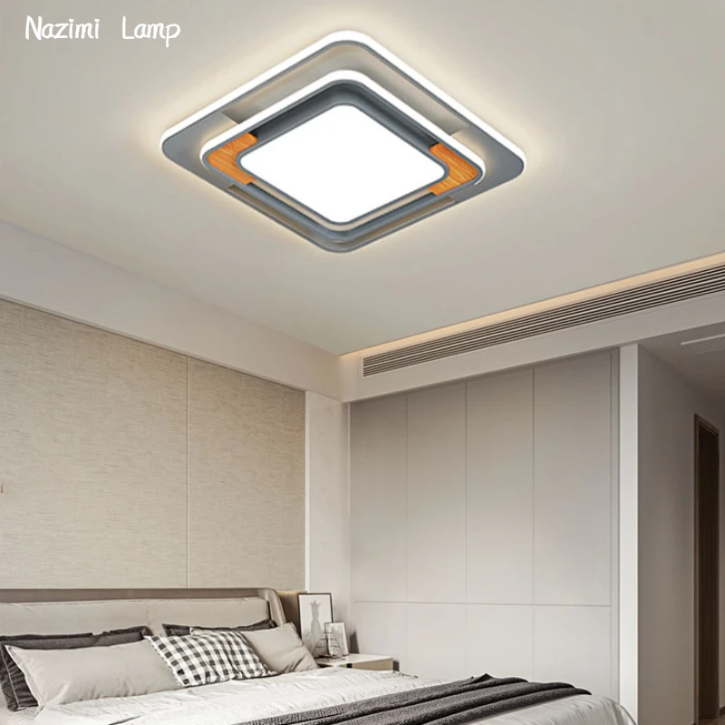 Ceiling Lights Lamp Modern Led 110V 220V Dimmable Ceiling Chandelier Simple Circular Square Bedroom Living Room Indoor Decor