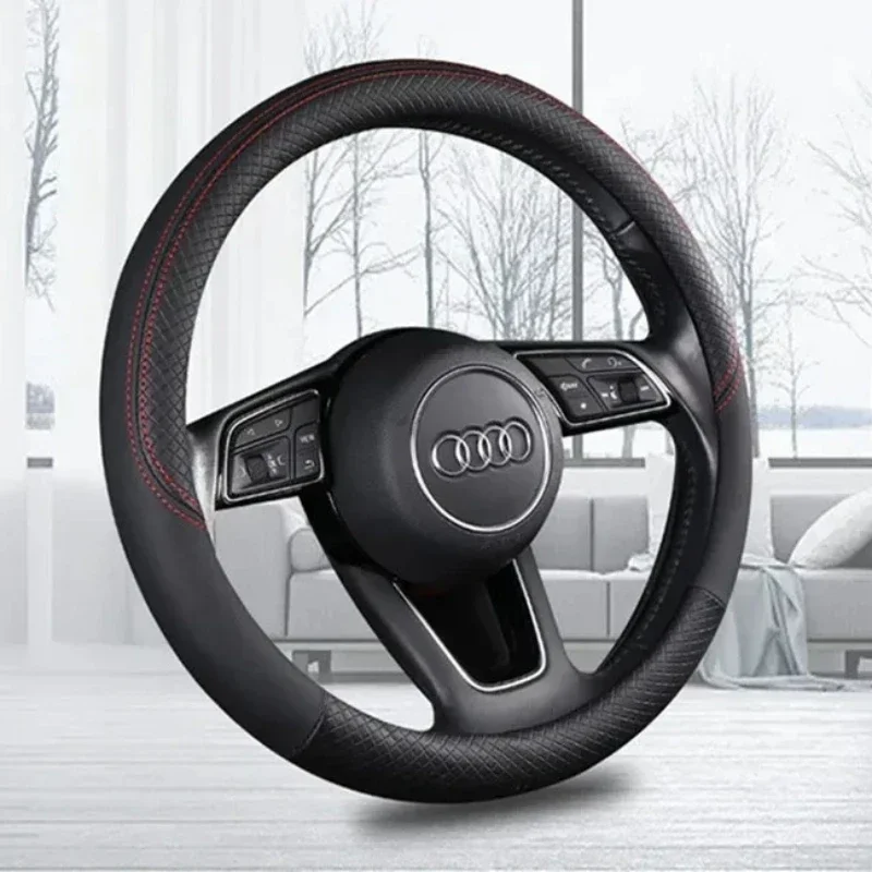 

Car Steering Wheel Cover for 37-38cm - Universal Faux Leather Breathable, Wheel Cover Interior Auto Accessories