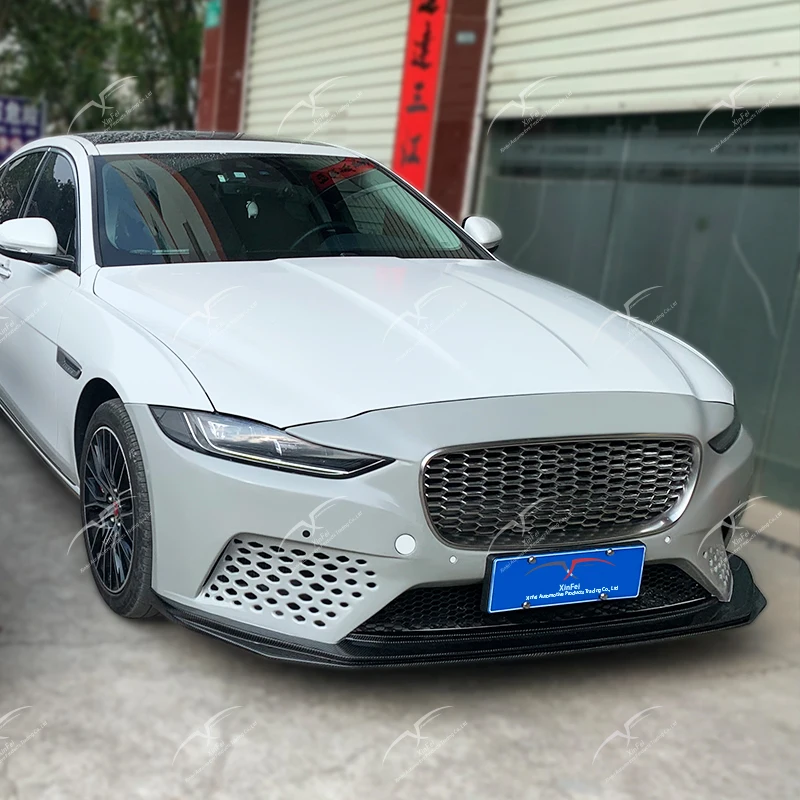 غطاء المصد الأمامي ترقية جديدة من ألياف الكربون طقم هيكل مصد السيارة المعدل مناسبة للمصد الأمامي جاكوار XE