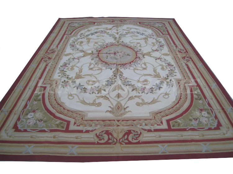 

Free shipping 2015 New Design 9'x12' French Aubusson woolen carpet, French Aubusson Rug