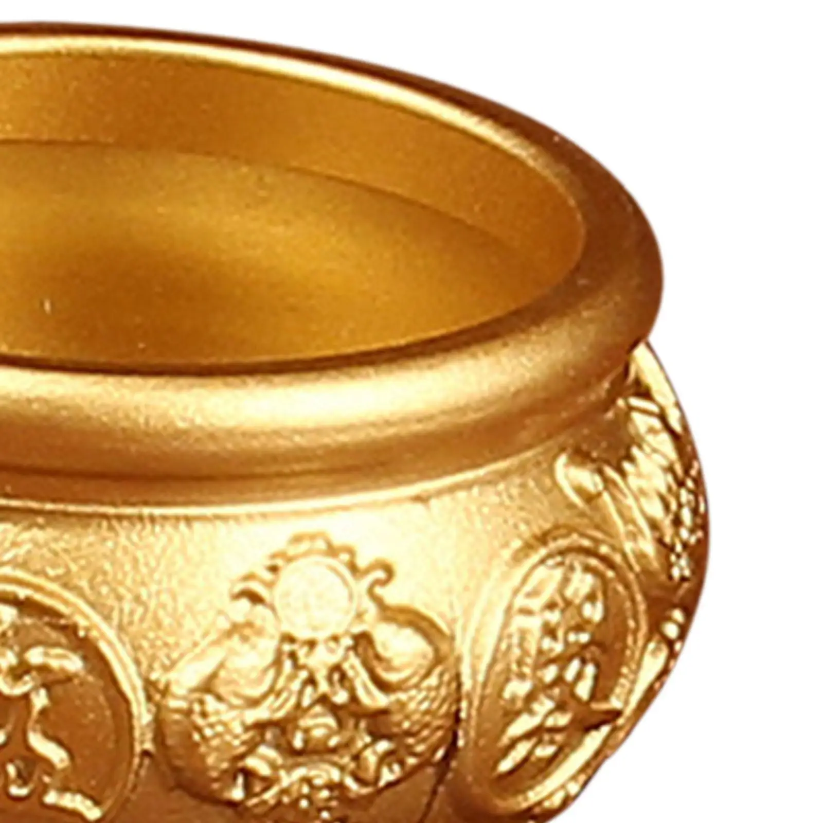 Hand Carved Brass Offering Bowl Artistic Cornucopia Tabletop Ornament for Home Festival Decoration