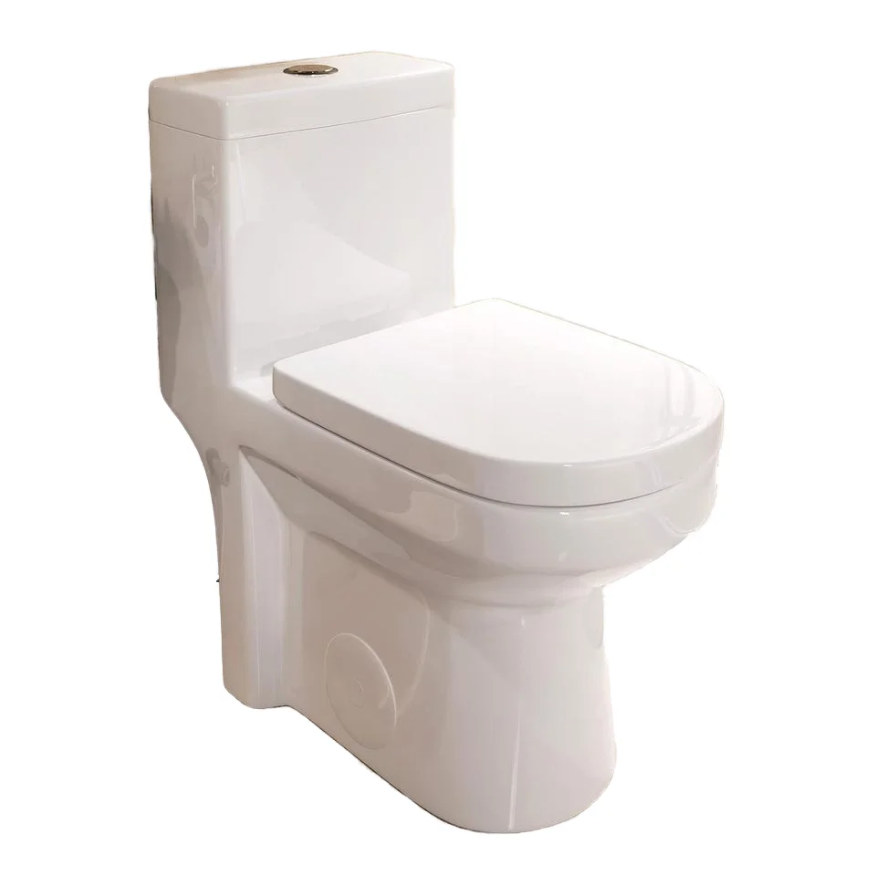 

Compact One Piece White Toilet Powerful Quiet Dual Flush Modern 12'' Rough-In Smart Toilet Soft Closing Seat
