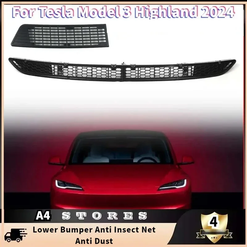 

For Tesla Model 3 Highland 2024 Lower Bumper Anti Insect Net Anti Dust Proof Inner Vent Grille Cover