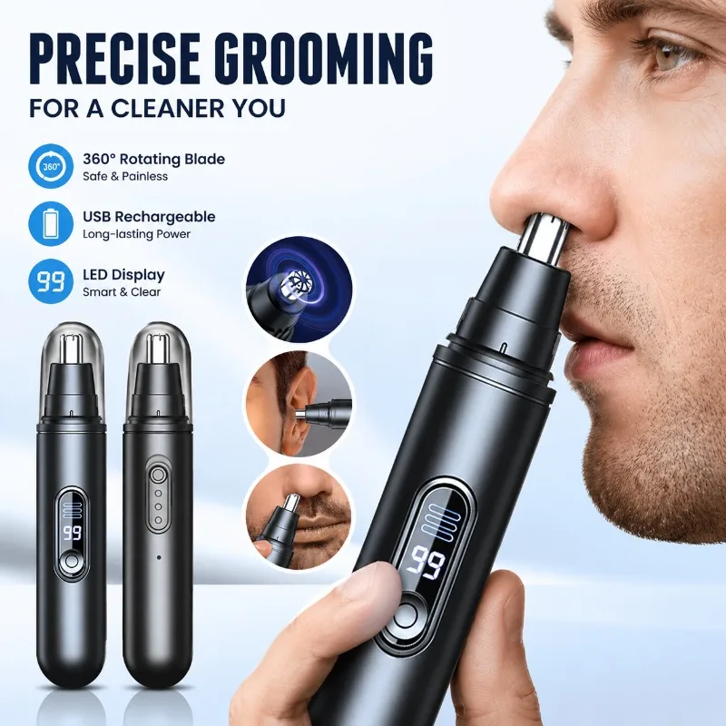 

Electric Nose Hair Trimmer for Men Rechargeable Nasal Hair Clipper Portable Remover Precision Grooming Gadget for Household