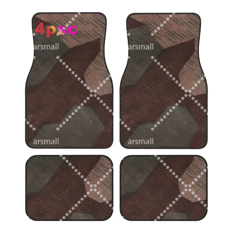 Crystal Velvet Car Floor Mats 4 Pcs Carpets Rugs Splintertarn German Camouflage Camo Universal Car Front Rear Carpets Foot Mats
