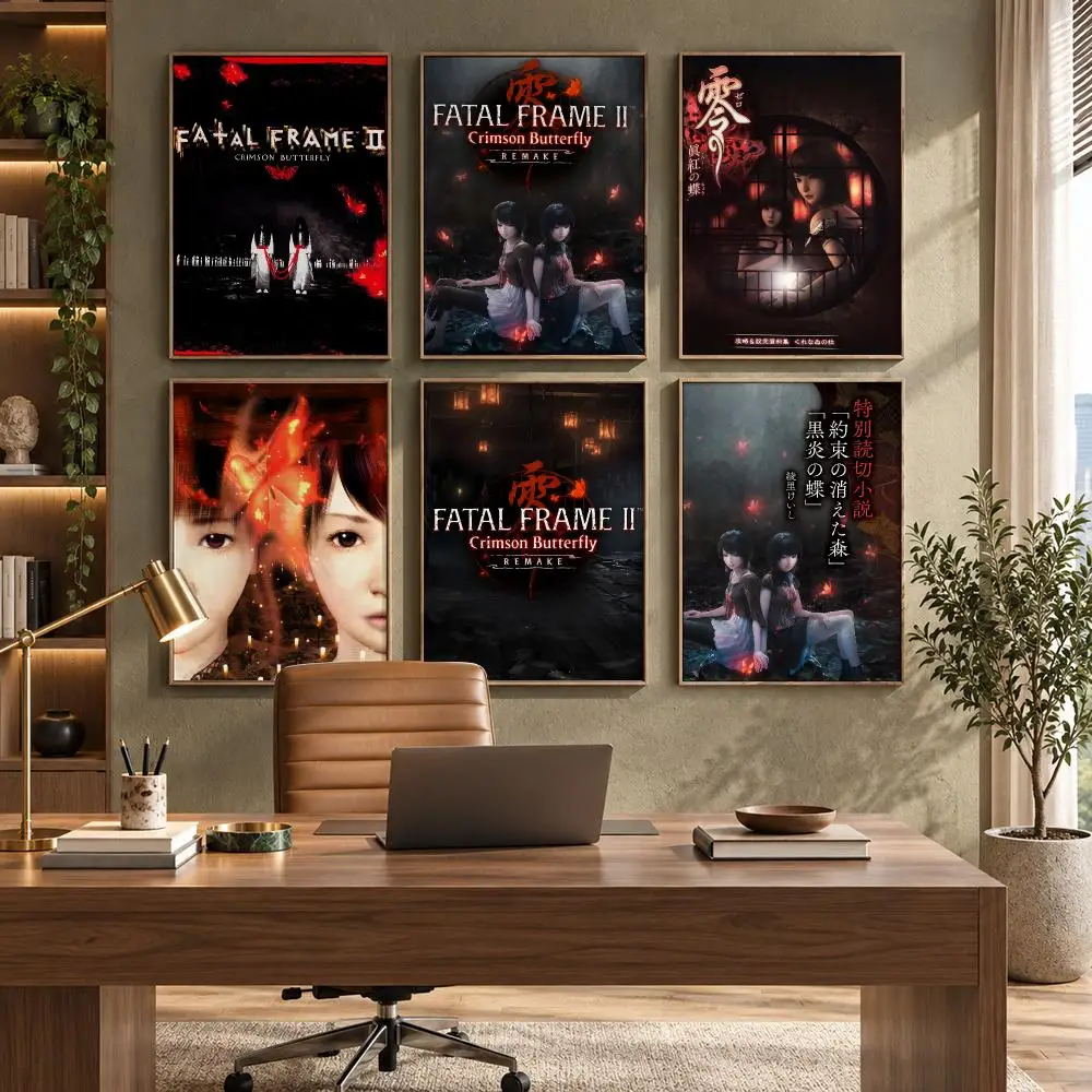 Game F-Fatal Frame II Crimson Butterfly Poster HD Waterproof Wall Decal for Study, Living Room & Garage, Great Gift for Fans