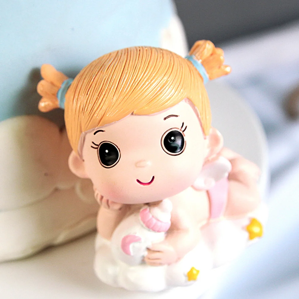 

Birthday Cake Topper Lovely Baking Decoration Resin Cake Ornament for Party Dessert Decor Desktop Decoration