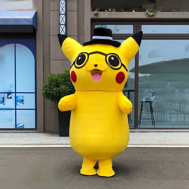

Potdemiel Pokemon Pikachu Mascot Costume Adult Size Walking Cartoon Outfits for Birthday Event Parade Cosplay Party