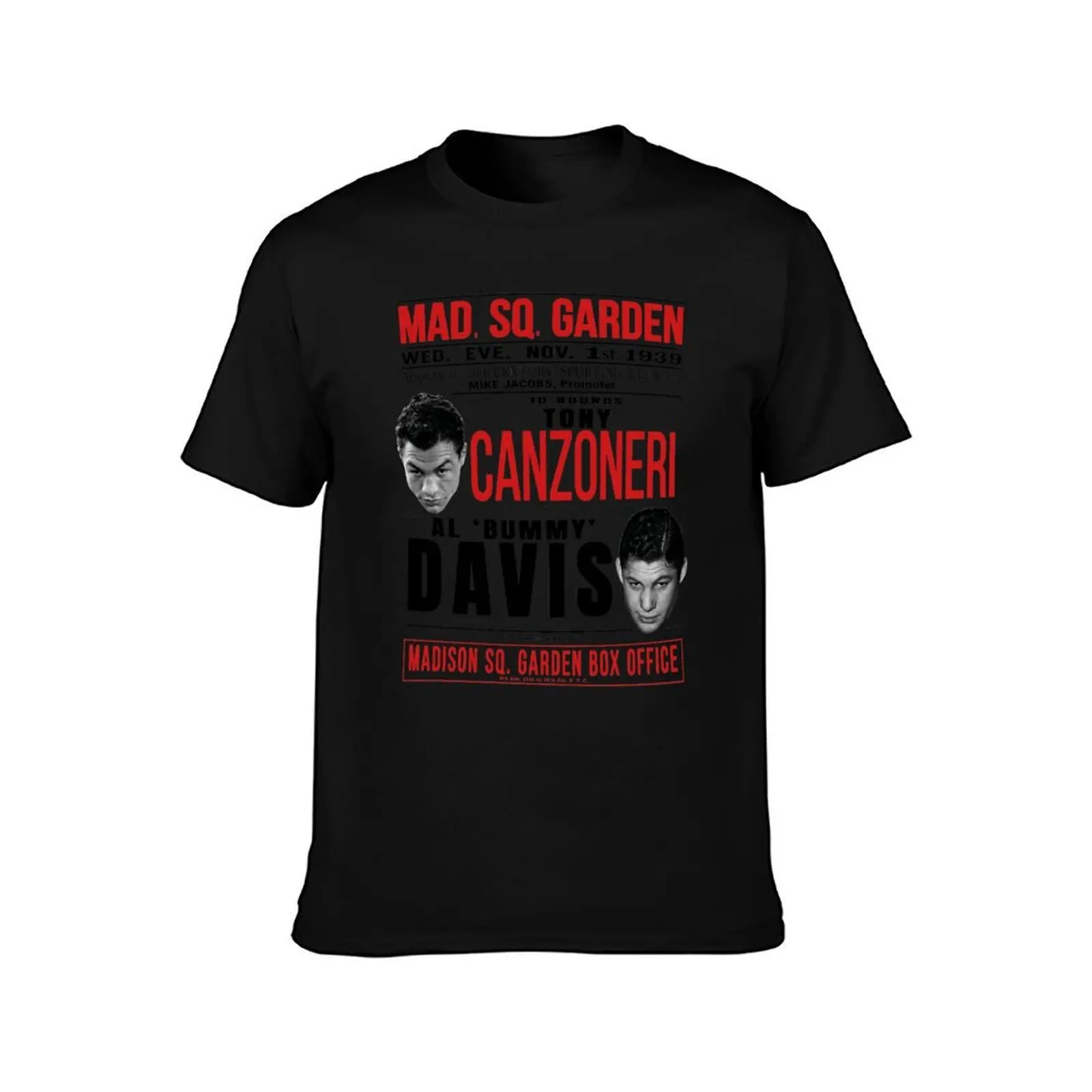 Tony Canzoneri vs Bummy Davis T-Shirt, Summer Casual Cotton Tee, Oversized Streetwear Tops, Vintage Graphic Print, 100% Cotton