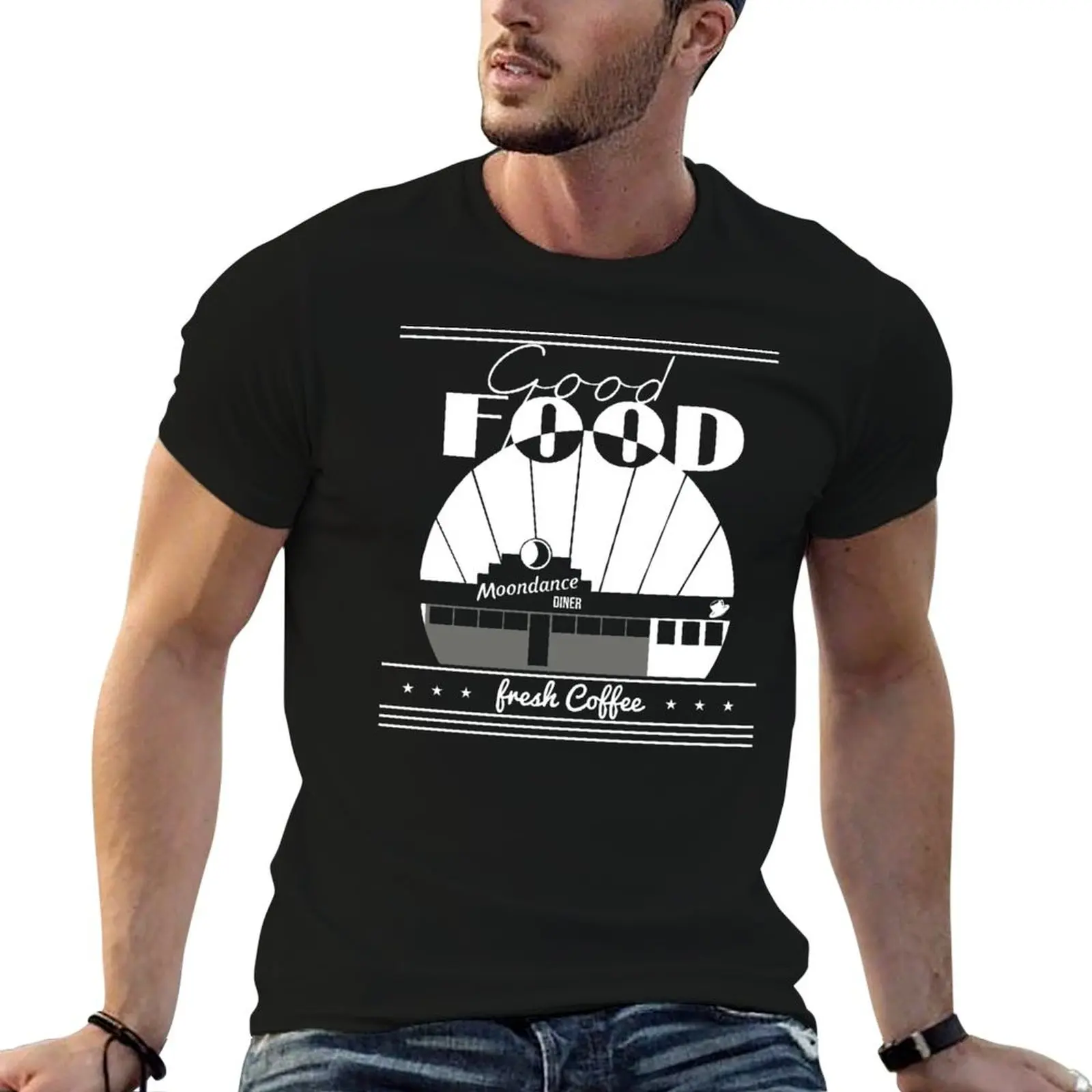 TICK BOOM GOOD FOOD MOONDANCE DINER FRESH COFFEE GIFT T-Shirt Outdoor Activity Sports T-Shirt