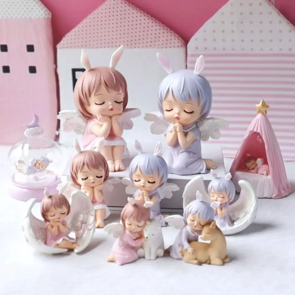 แฟชั่น PVC อะนิเมะเค้ก Topper DIY สาวเค้กตกแต่งเค้กที่มีสีสันอุปกรณ์ตกแต่ง Angel เค้ก Topper บ้าน