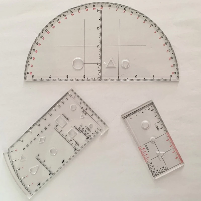 Coordinate Scale Protractors Geometry Drawing Template Measuring Tool Navigation Topographical Map Scale Command Ruler