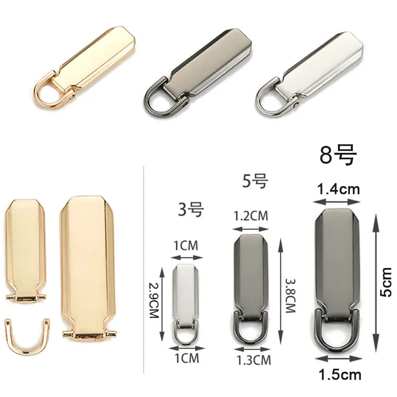5Pcs Zipper Pull Replacement Metal Zipper Slider Handle Mend Fixer Zipper Tab Repair for Luggage Suitcase Backpack Jacket Bags