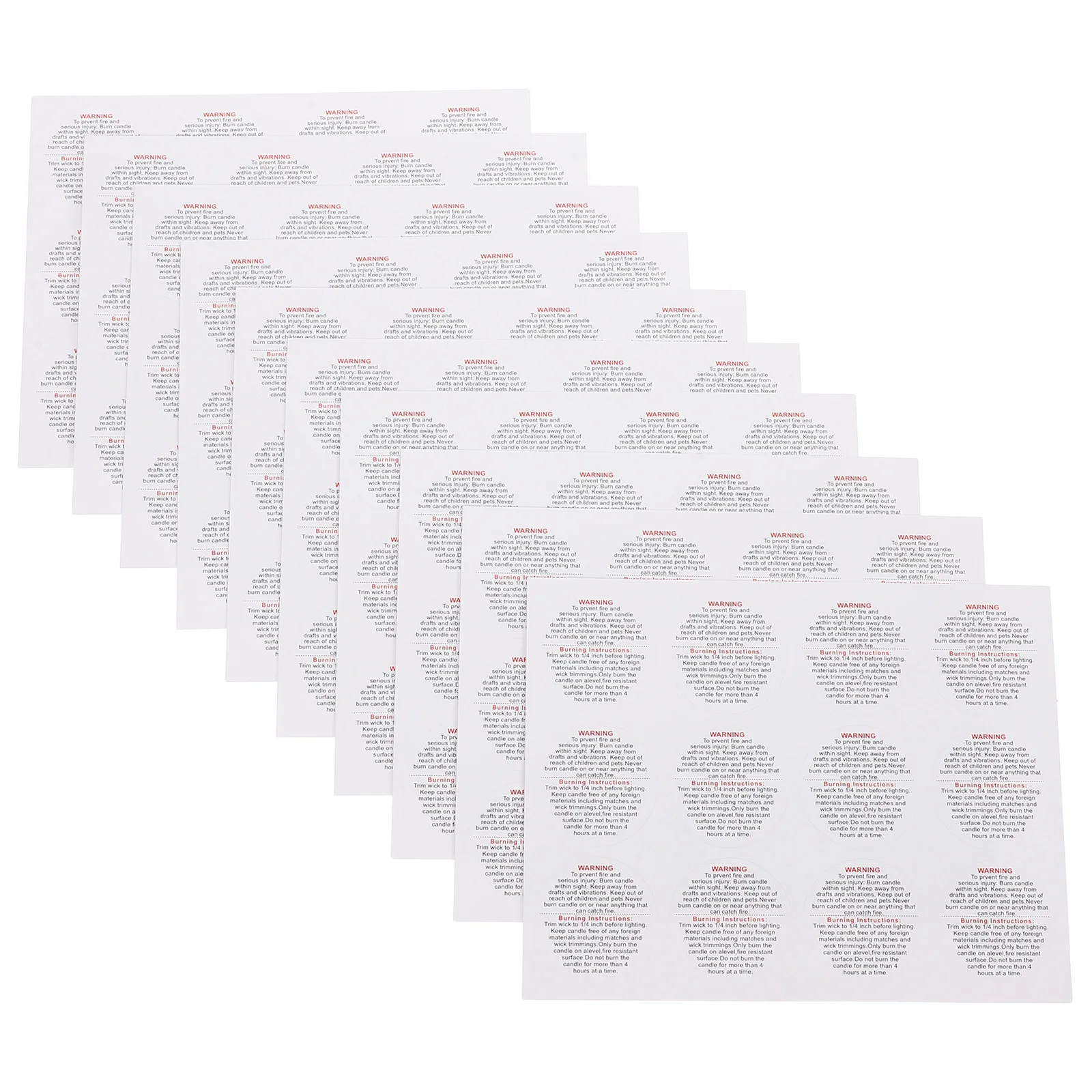 

10 Sheets High Temperature Warning Stickers Safety Labels Round Flat Stickers for DIY Making Warning Sticker