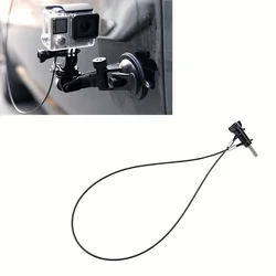 1pc Action Camera Anti-lost Wire Rope 11.8 Inches 23.6 Inches Black Self-adhesive Steel Wire Safety Rope Suitable For Gopro