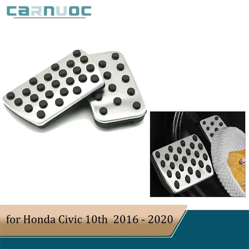 

2Pcs/set No Drilling Car Fuel Brake Footrest Pedal Cover For Honda Civic 10th 2016-2020 Accelerator Brake Foot Rest Pedals