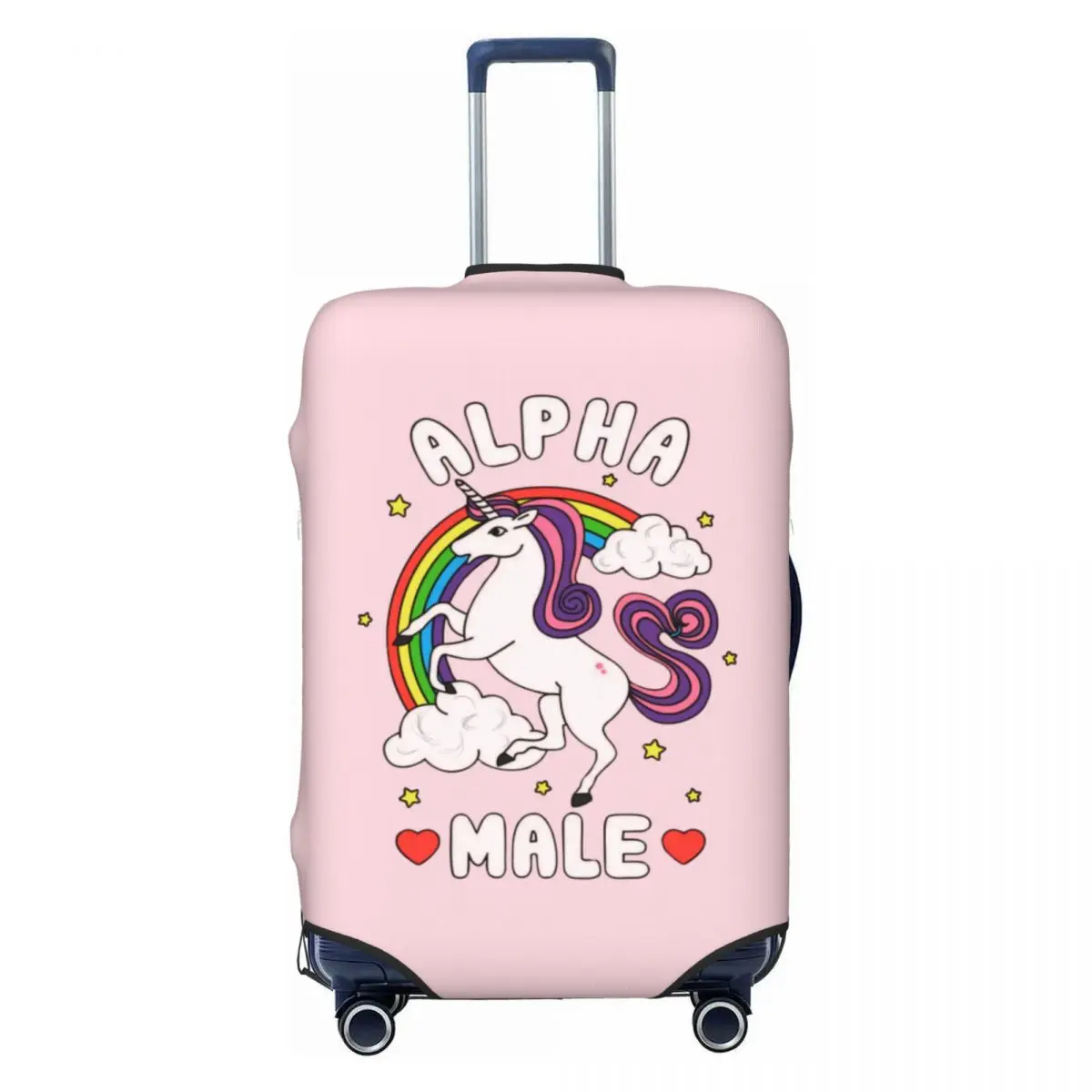 

Custom Funny Alpha Male Unicorn Rainbow Dad Gift Luggage Cover Fashion Suitcase Protector Covers Suit For 18-32 inch