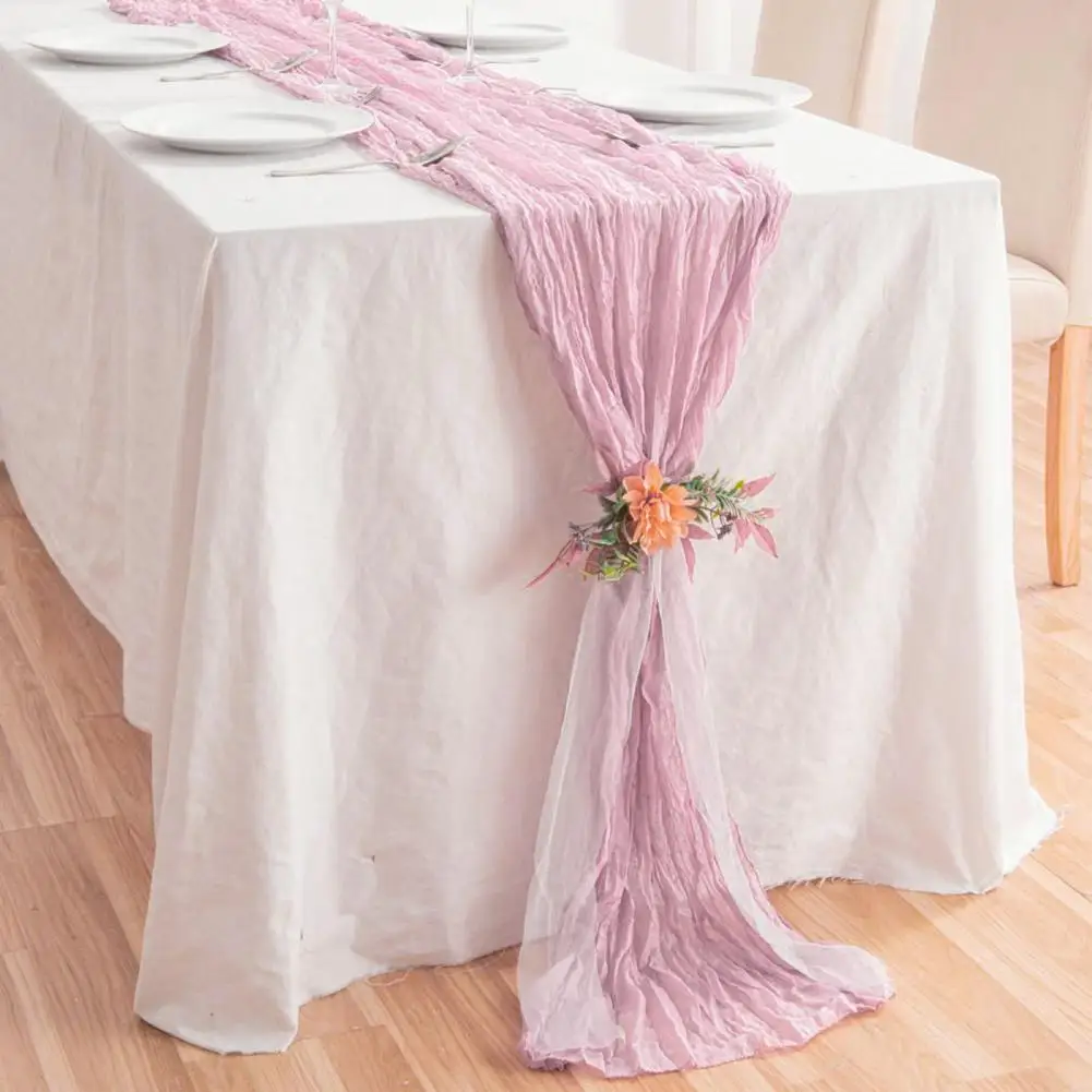 Wedding Party Table Runner Hand-dyed Rustic Table Runner for Wedding Party Decor Soft Washable Non-fading Tablecloth Elegant