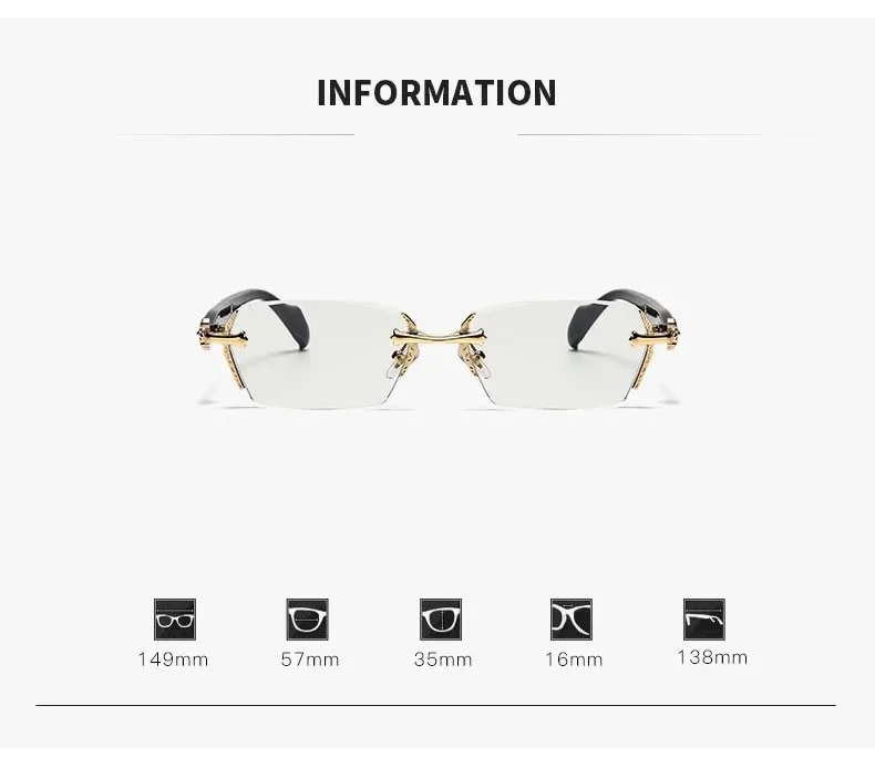 Cut Edge High-end Framless Photochromic Myopia Glasses Silver Gold Blue Light Blocking Eyewear Anti-UV Sunglasses Diopters -4.0