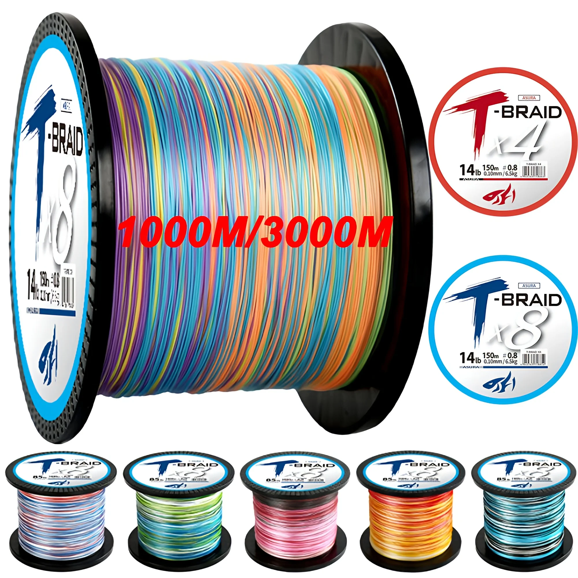 Thornsline Asura série 8 brins 4 tressé 1000M 3000M ligne de pêche Multifilament PE ligne pour la pêche à la carpe pesca en eau salée nouveau