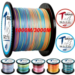 Linha de Pesca Série Asura, 8 Vertentes, 4 Trançados, 1000m, 3000m, PE Multifilamento, Pesca da Carpa, Pesca de Água Salgada, Novo