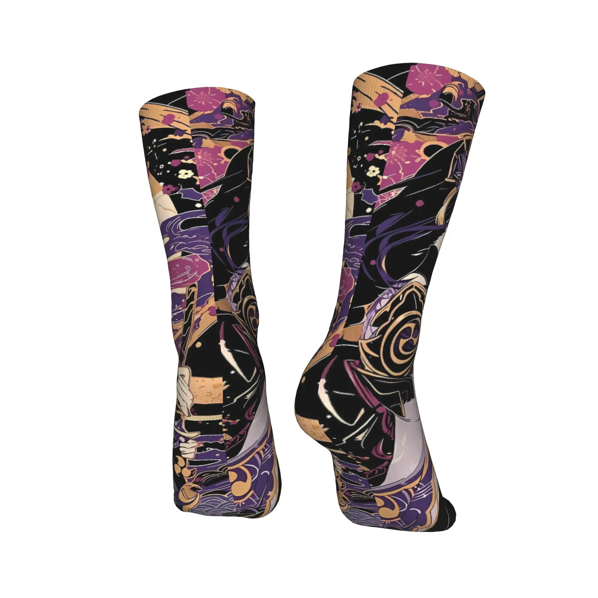 النساء الرجال الجوارب أنيمي لعبة Genshin تأثير جوارب مكافحة العرق تنفس الجوارب الخريف مضحك مخصص في الهواء الطلق الجوارب