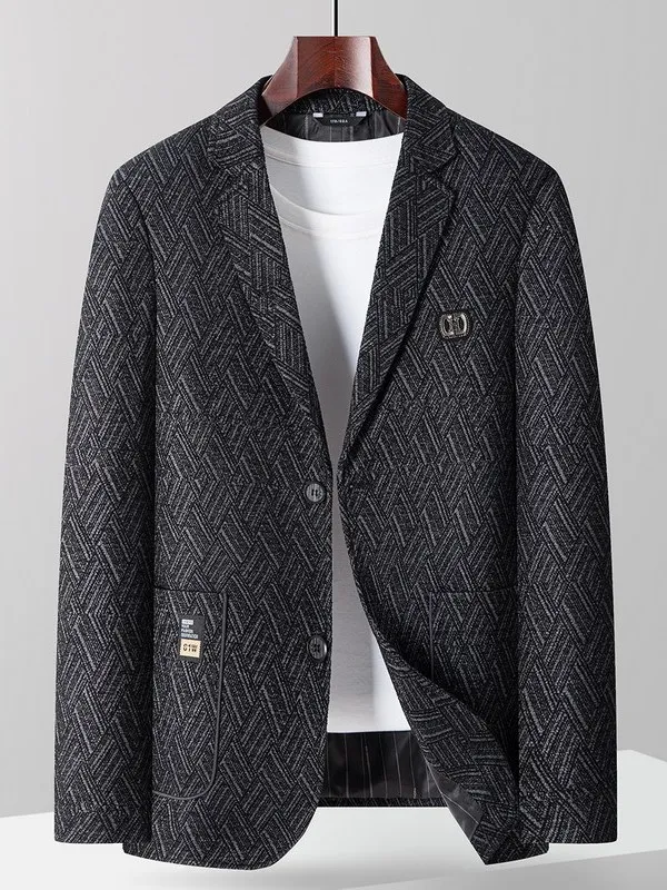 

Мужской повседневный однобортный костюм-жакет свободного кроя, больших размеров, модный, городской стиль, из полиэфирного волокна, с длинными рукавами, для бизнеса...