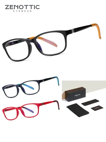 ZENOTTIC 어린이 푸른 빛 차단 안경 TR 컴퓨터 안경 로프 Anti-Blurry Eyestrain Cut Uv400 눈부심 방지 렌즈 어린이