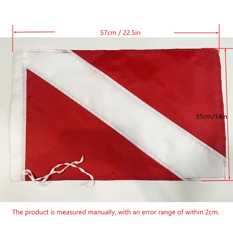 Bandera de buceo de 14x22,5 pulgadas, señal subacuática para buzo, bandera roja blanca de buceo, 35x57cm
