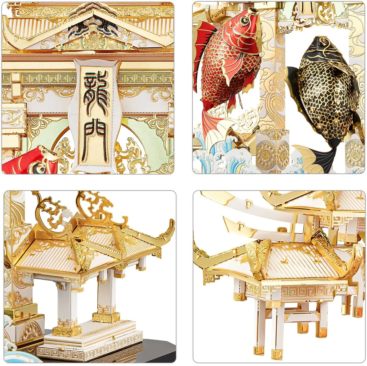 Stucool 3d metalen puzzel model kits, dragon gate karpers modellen bouwpakket voor volwassenen, brain teaser diy 3d puzzels leren speelgoed