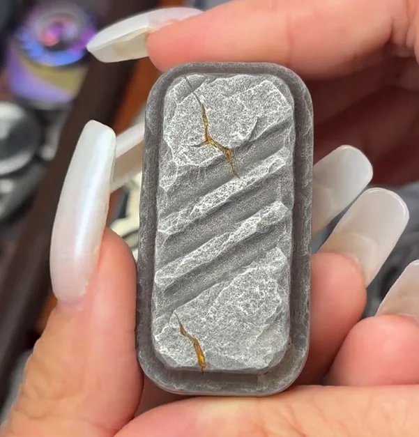 Used EDC Stone patterned stainless steel Li Li Sugar Stress Relief Toy Pocket Toy Fidget Slider Decompression Toy