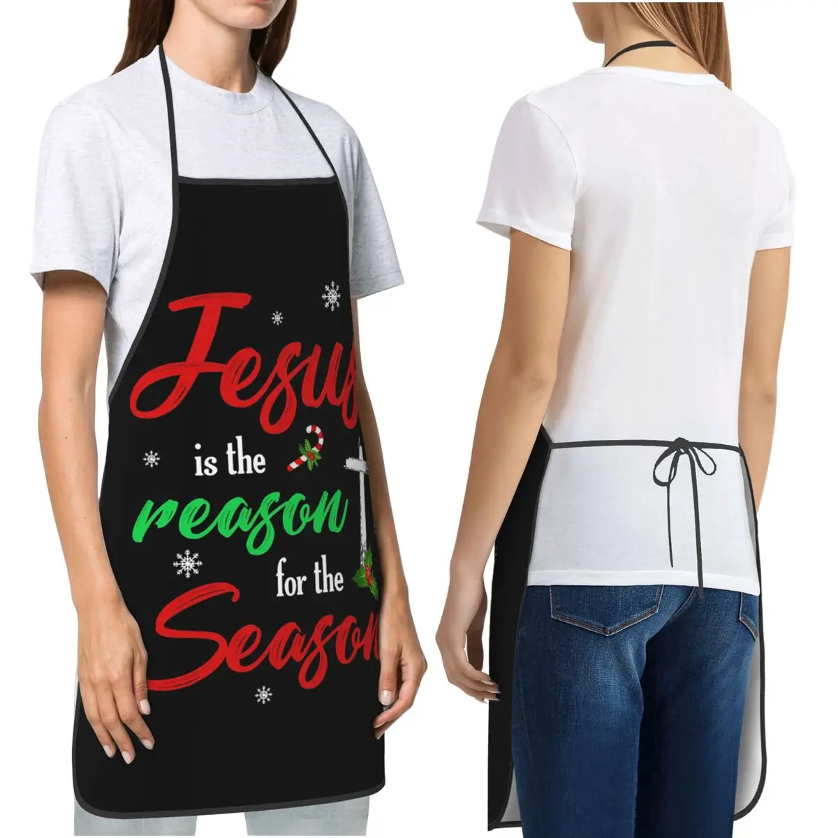 Christmas Religious Jesus Is The Reason Apron Chef Cooking Baking Tablier Bib Kitchen Cleaning Pinafore for Women Men Painting