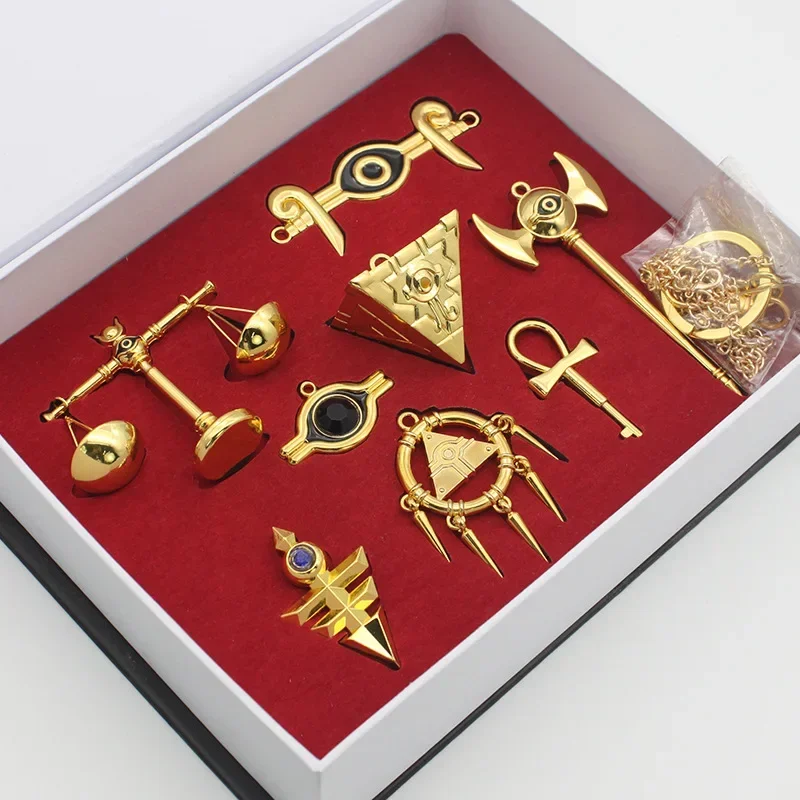 Yugioh Millennium Treasures Necklace Pendant Weapons Collection Set Muto Yugi Golden Cosplay Emperor's Key Yu-Gi-Oh! Gifts