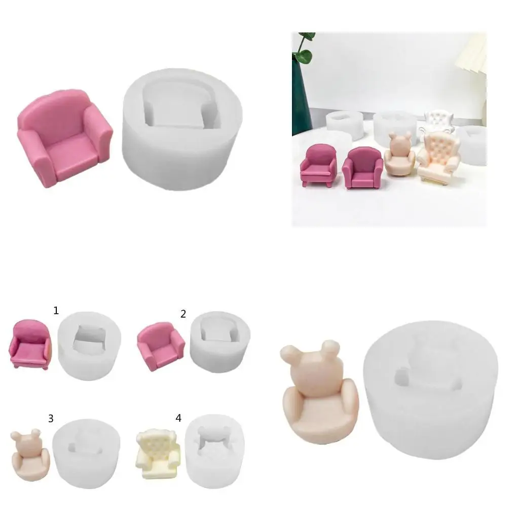 

P9FE Small Sofa for Seat Epoxy Silicone Crystal Mold Table Soft Ceramic Plaster Ornament Diy Crafts Decorations