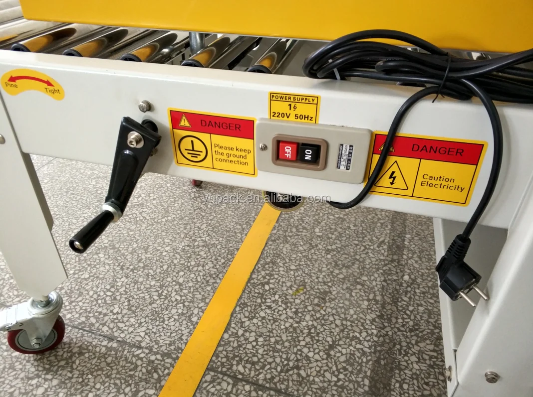 Heavy Duty Semi Automatic Carton Sealing Machine Case Sealer With Left And Right Drive