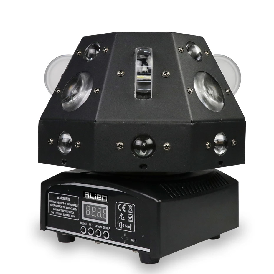 ALIEN 4 IN 1 DMX RGBWY LED Moving Head Beam Point Rainbow Green Laser DJ Disco Party Dance Wedding Bar Stage Lighting Effect